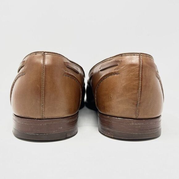 Polo Ralph Lauren x Crockett & Jones 8.5 D Light Brown Leather Tassel Loafers - Picture 10 of 11